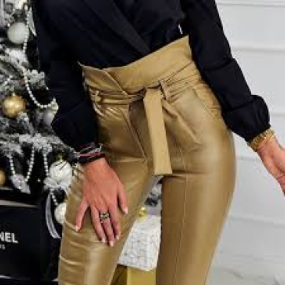 High Waist Pencil Pant Women Faux Leather - Picture 1 of 3